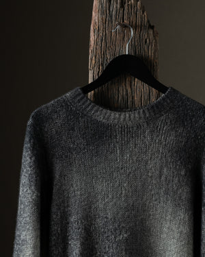 Man Brushed Cashmere Silk Pullover w/ Dark Marble Effect Fango