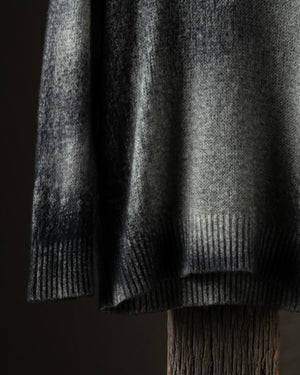 Man Brushed Cashmere Silk Pullover w/ Dark Marble Effect Fango
