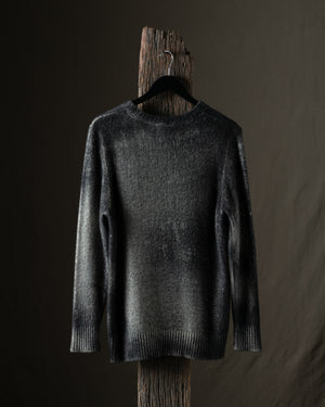 Man Brushed Cashmere Silk Pullover w/ Dark Marble Effect Fango