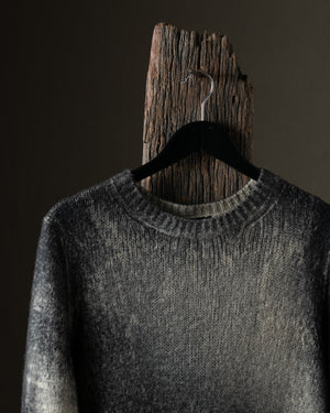 Man Brushed Cashmere Silk Pullover w/ Dark Marble Effect Taupe