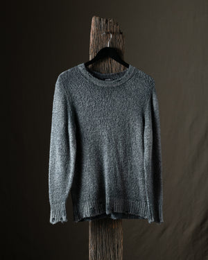 Man Hand Painted Cotton Pullover w/ Destroyed Edges Fango