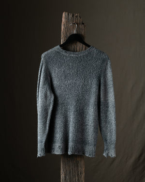 Man Hand Painted Cotton Pullover w/ Destroyed Edges Fango