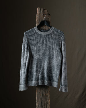 Man Hand Painted Cotton Pullover w/ Destroyed Edges Fango