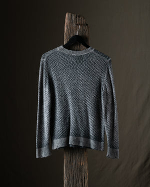 Man Hand Painted Cotton Pullover w/ Destroyed Edges Fango