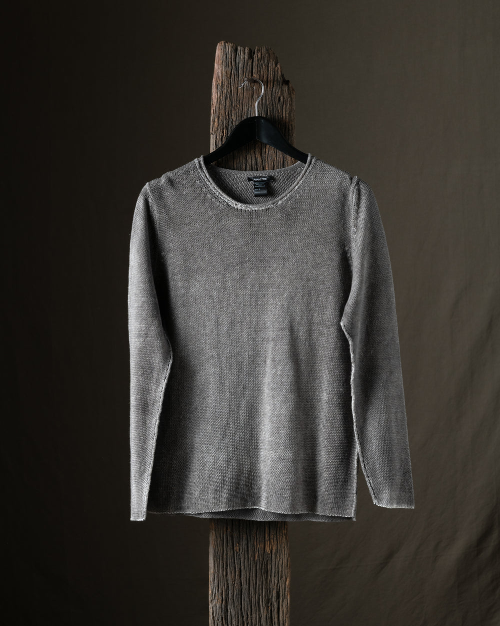 Man Hand Painted Linen Pullover w/ Black Stitching Fango