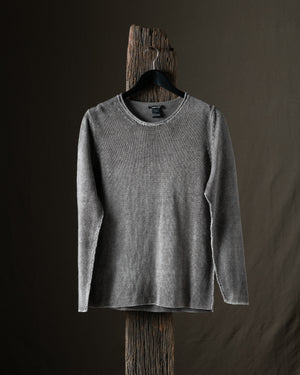 Man Hand Painted Linen Pullover w/ Black Stitching Fango