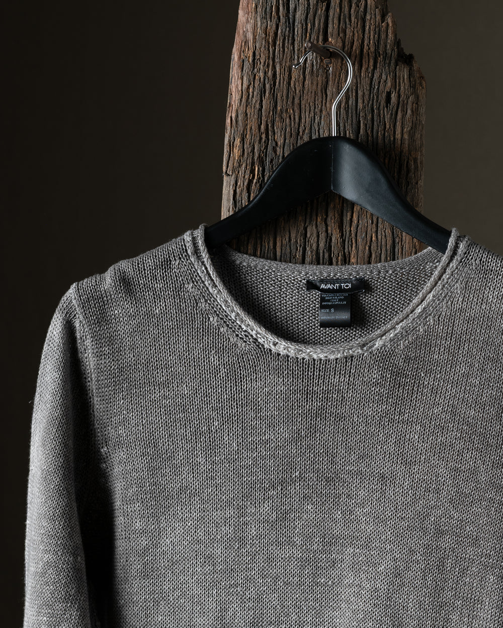 Man Hand Painted Linen Pullover w/ Black Stitching Fango