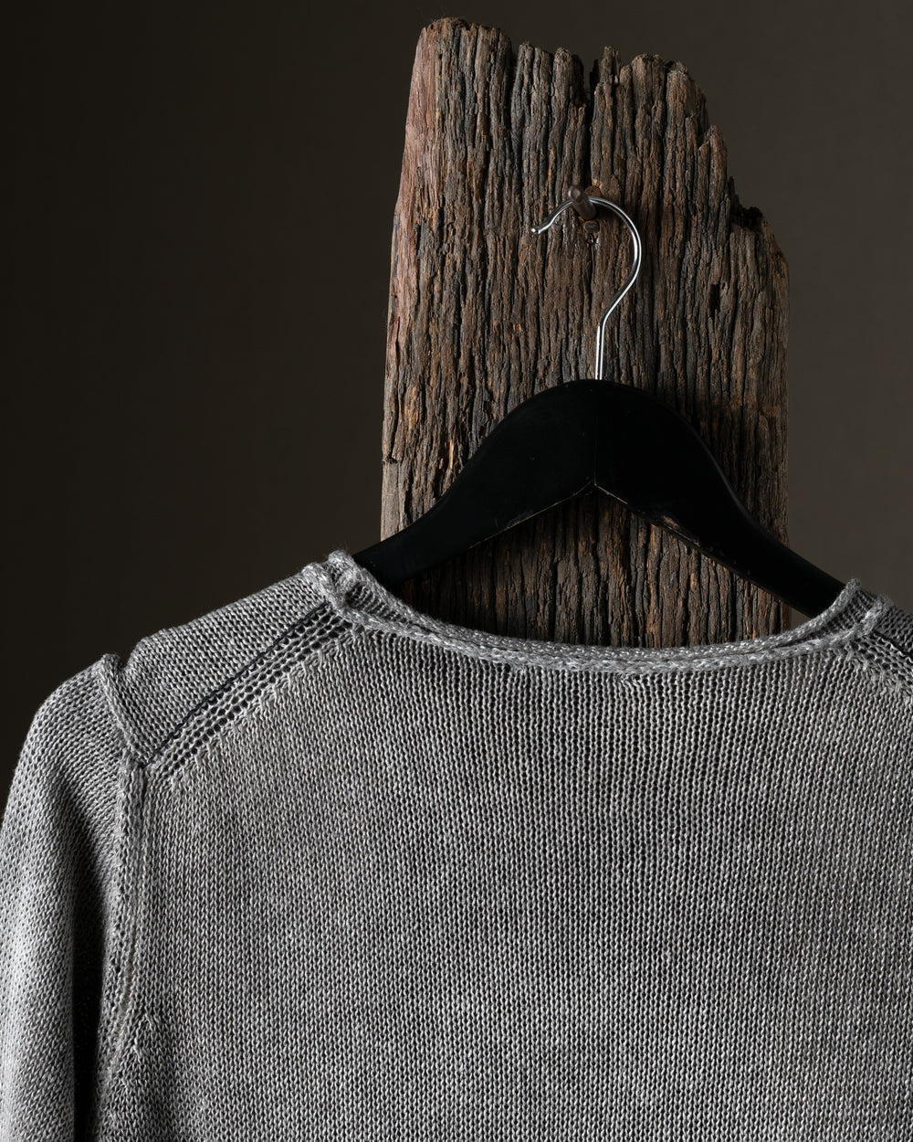 Man Hand Painted Linen Pullover w/ Black Stitching Fango