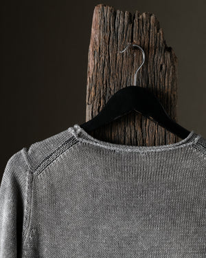 Man Hand Painted Linen Pullover w/ Black Stitching Fango