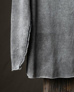 Man Hand Painted Linen Pullover w/ Black Stitching Fango