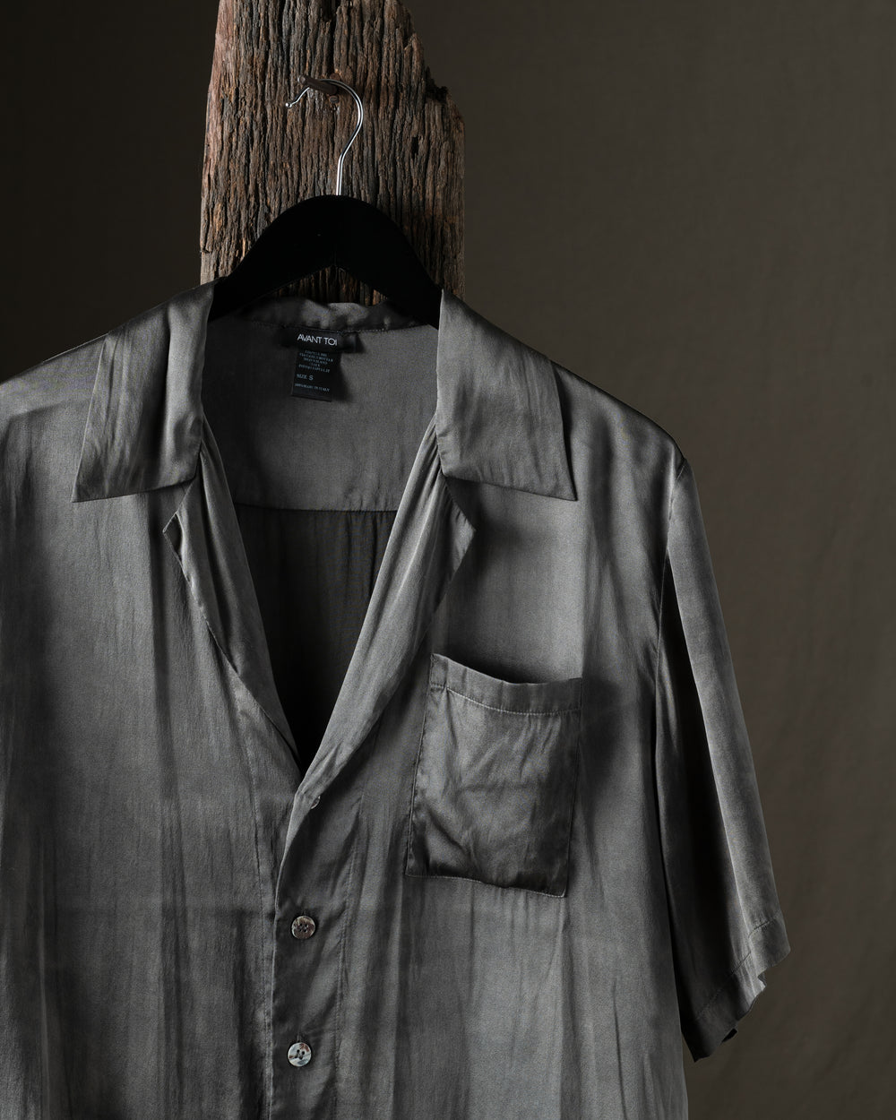 Man Faded Effect Silk Shirt Fango