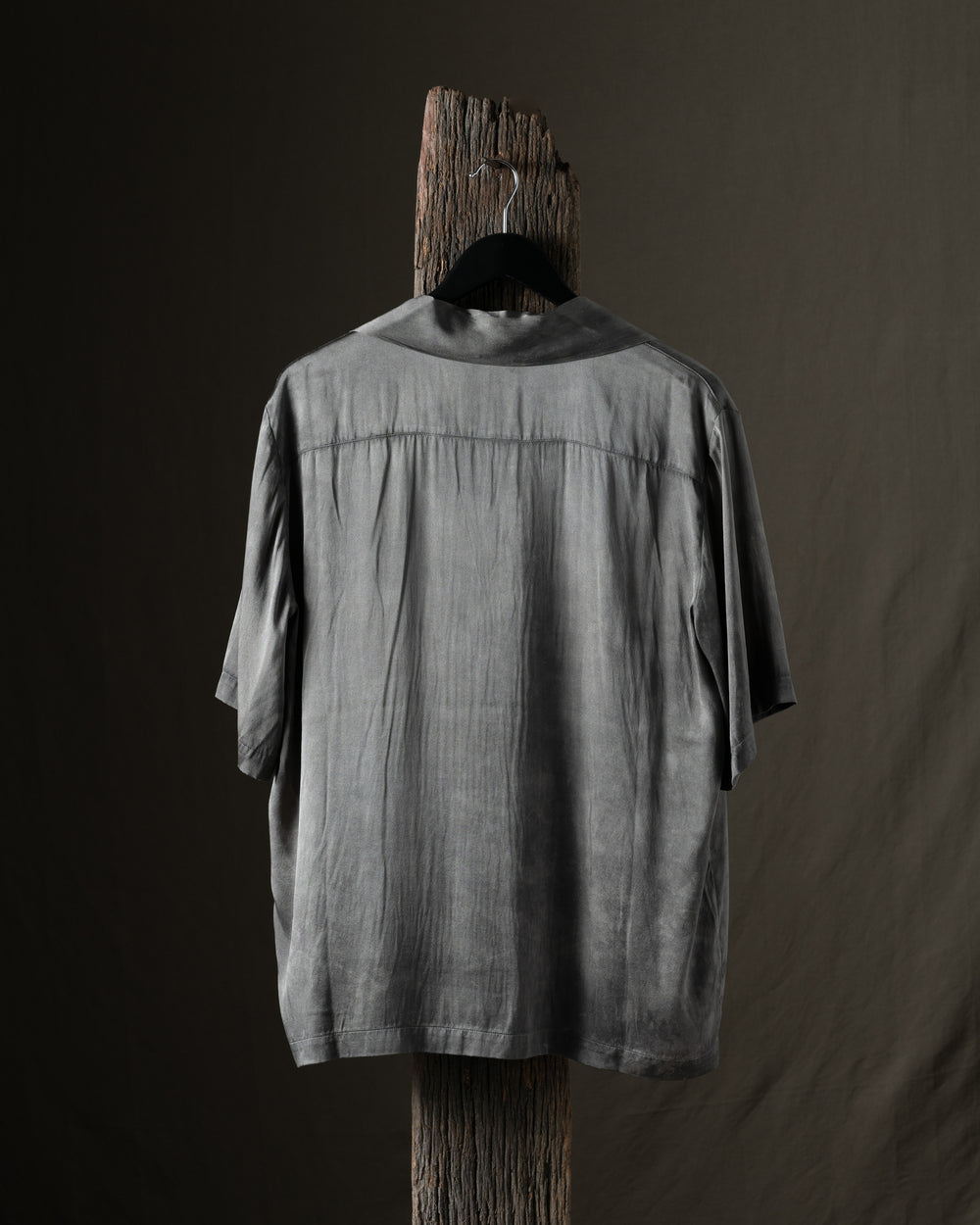 Man Faded Effect Silk Shirt Fango