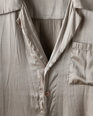 Man Faded Effect Silk Shirt Taupe