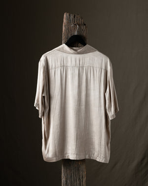 Man Faded Effect Silk Shirt Taupe