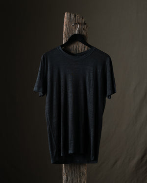 Man Hand Painted Linen Jersey Tee Shirt N/Nero