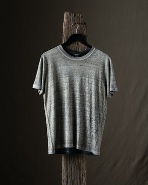 Man Hand Painted Linen Jersey Tee Shirt N/Taupe