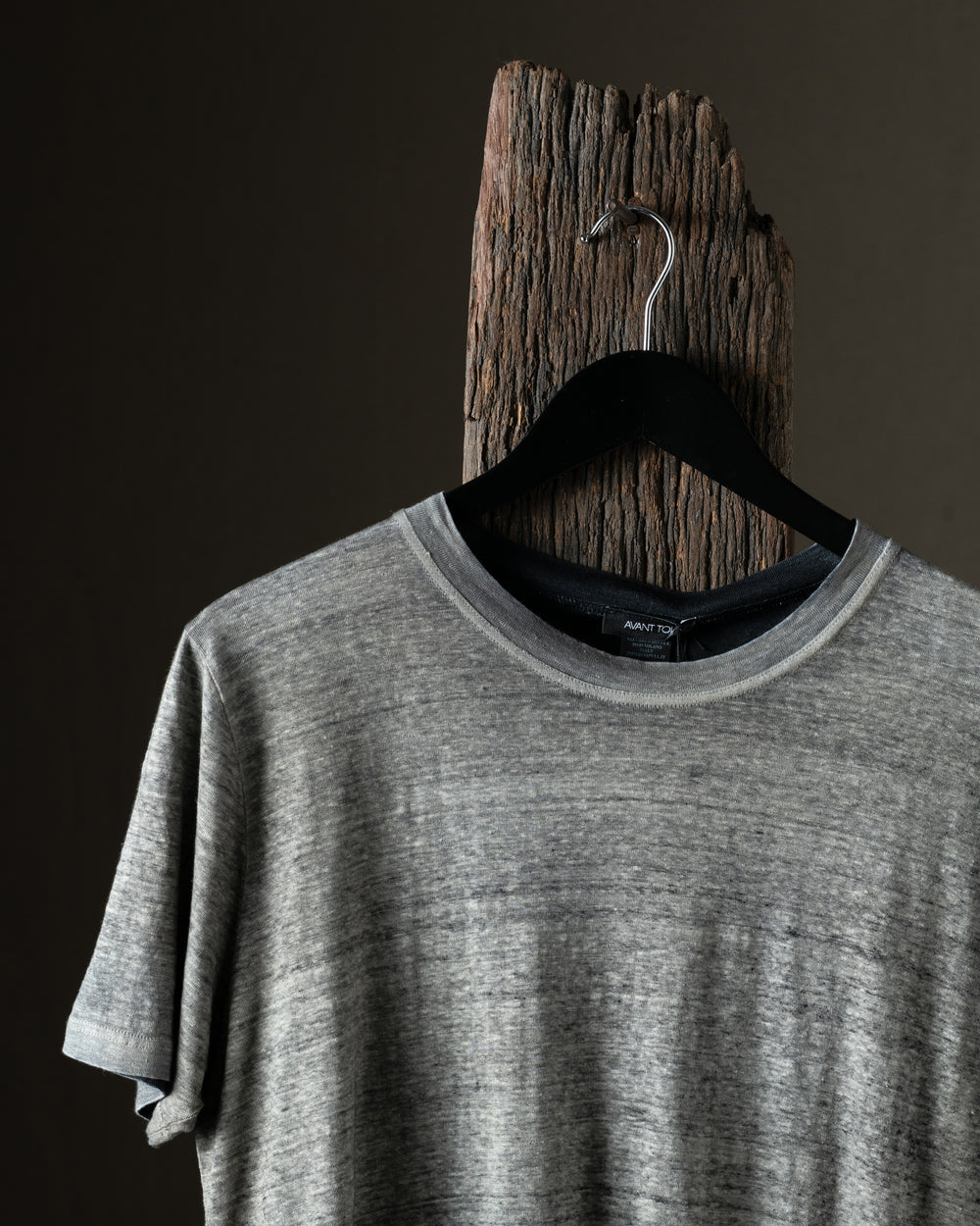 Man Hand Painted Linen Jersey Tee Shirt N/Taupe