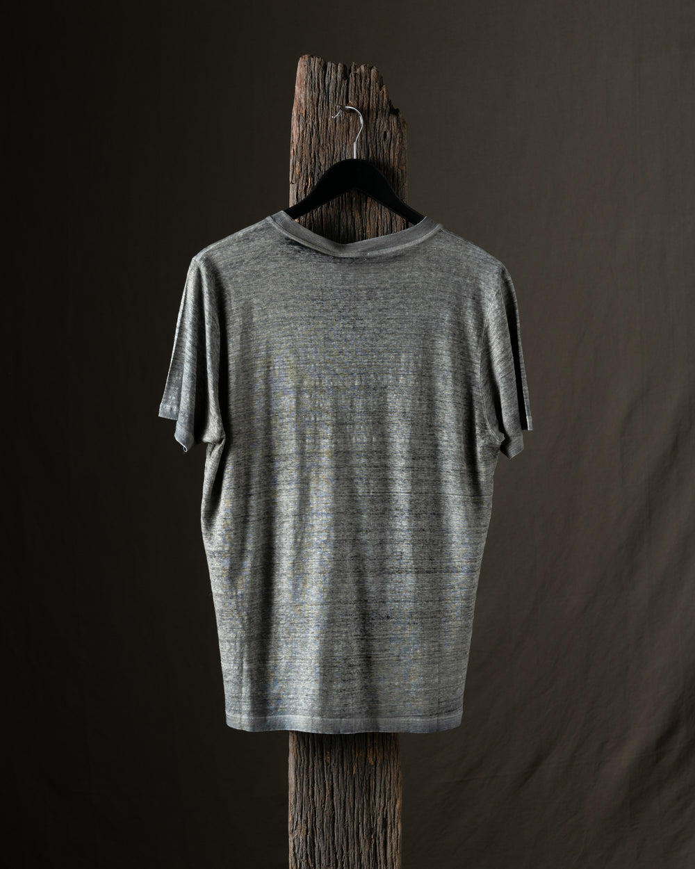 Man Hand Painted Linen Jersey Tee Shirt N/Taupe