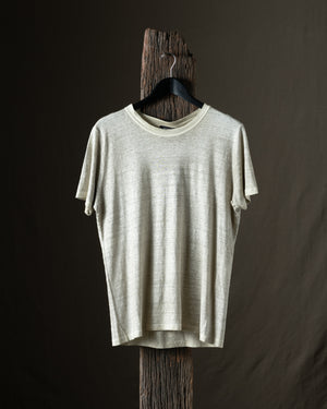 Man Hand Painted Linen Jersey Tee Shirt Taupe