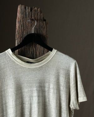 Man Hand Painted Linen Jersey Tee Shirt Taupe