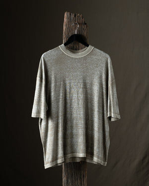 Man Hand Painted Linen Jersey Oversized Tee Shirt Taupe