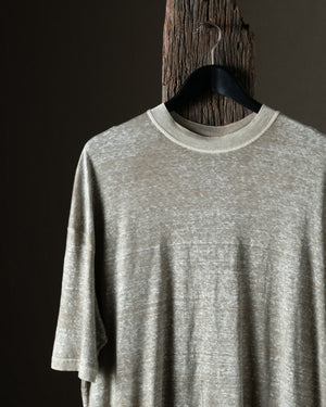 Man Hand Painted Linen Jersey Oversized Tee Shirt Taupe