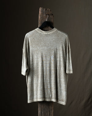 Man Hand Painted Linen Jersey Oversized Tee Shirt Taupe
