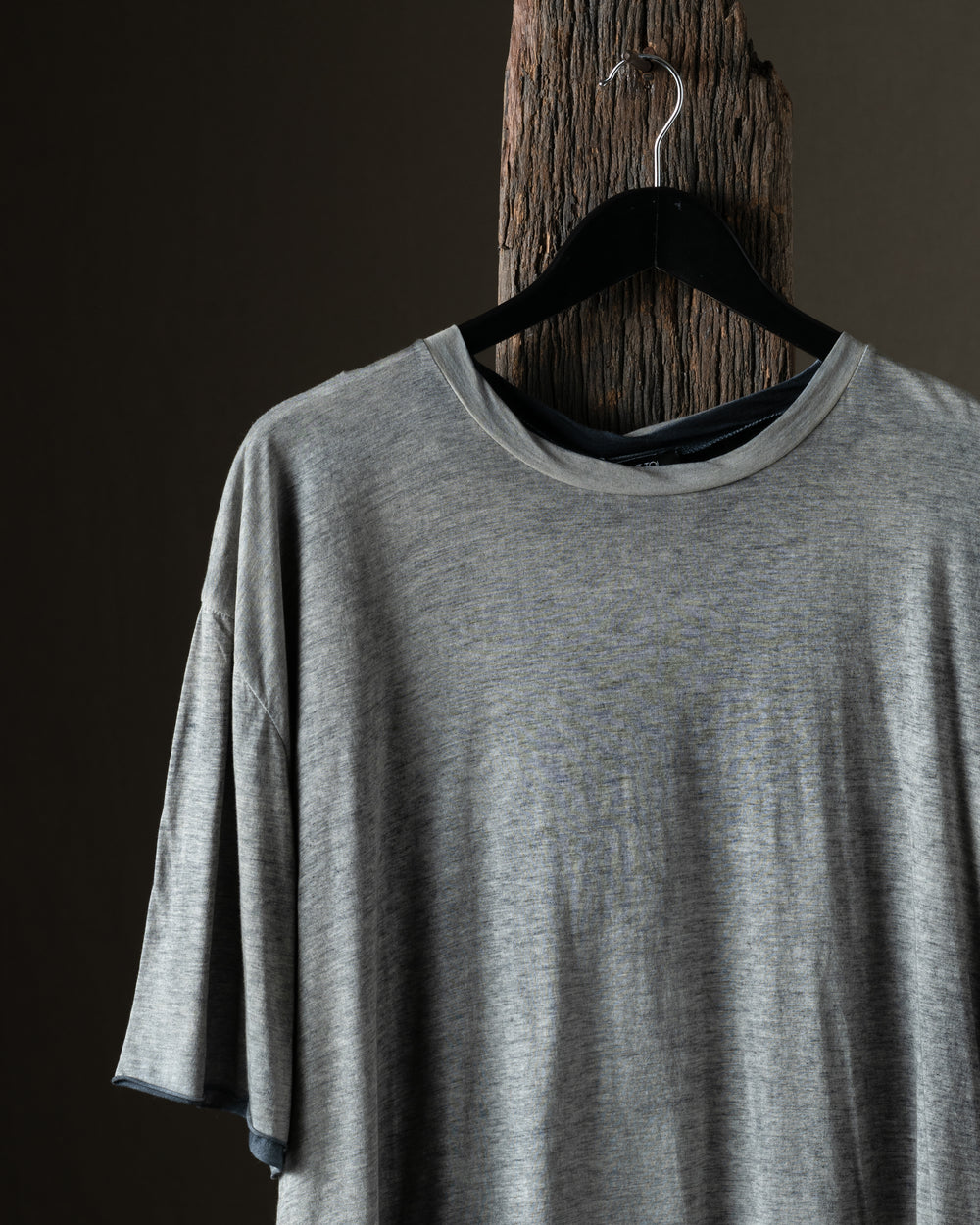 Man Hand Painted Light Cotton Oversize Tee Shirt N/Taupe