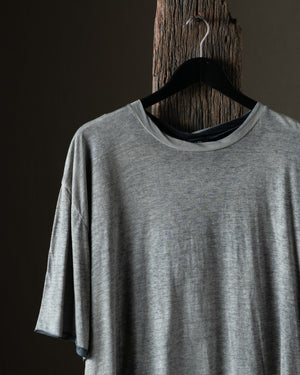 Man Hand Painted Light Cotton Oversize Tee Shirt N/Taupe