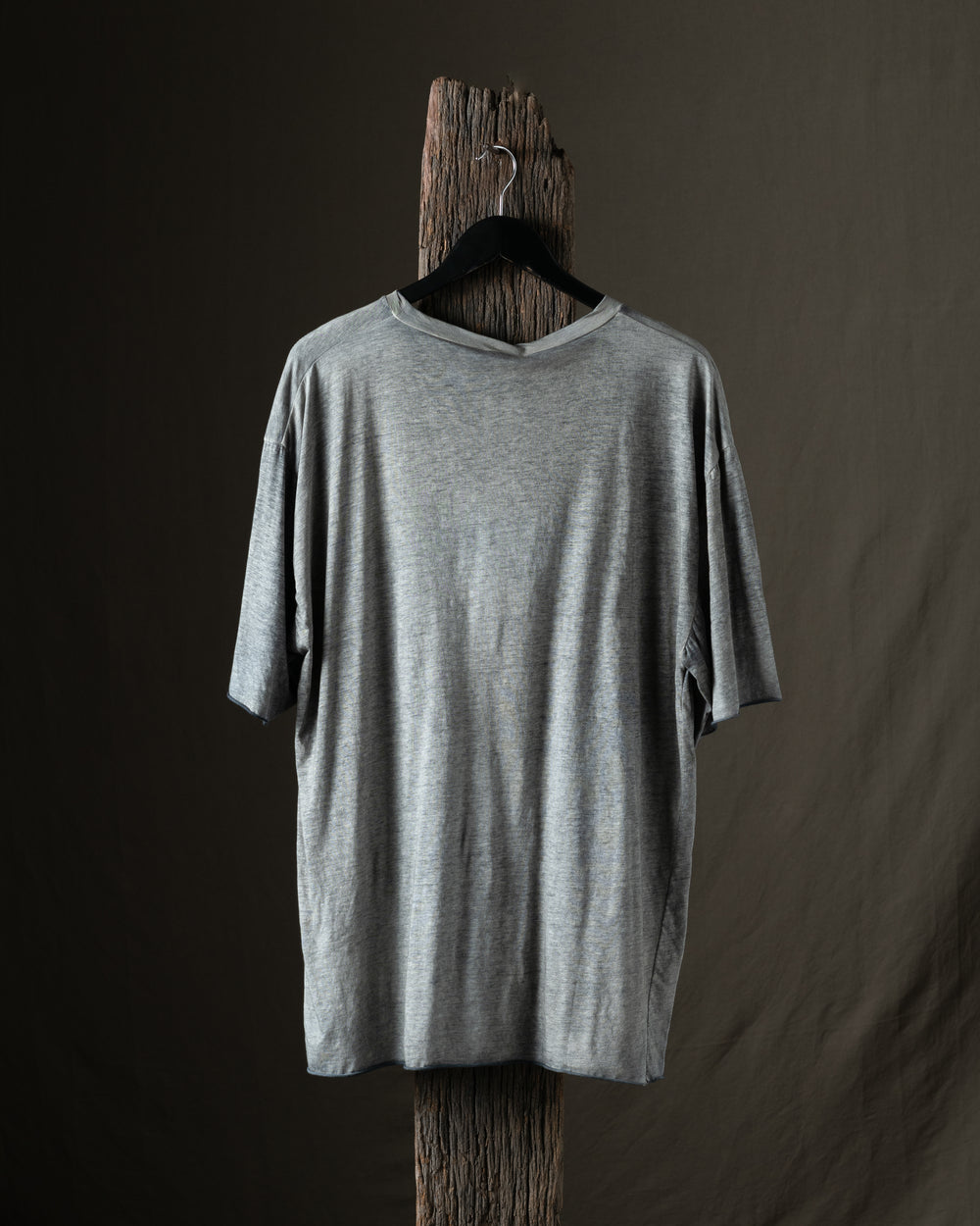 Man Hand Painted Light Cotton Oversize Tee Shirt N/Taupe
