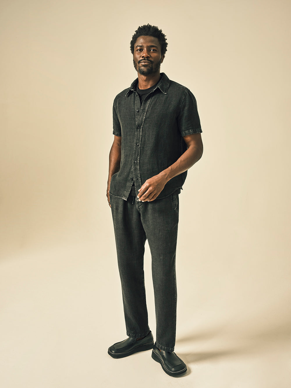 Drawstring Deck Pant Washed Black