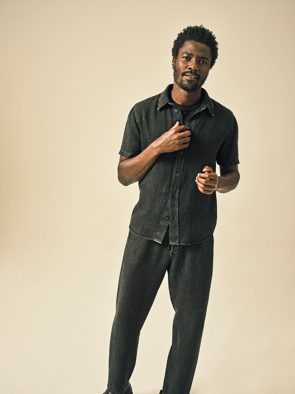 Drawstring Deck Pant Washed Black
