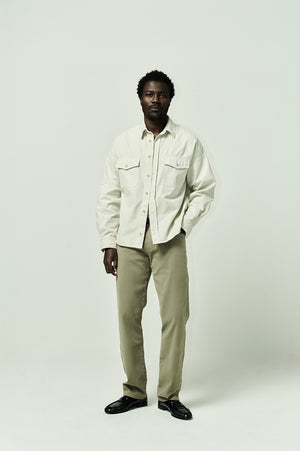 Elijah Classic Straight Cashmere Touch in Olive Khaki