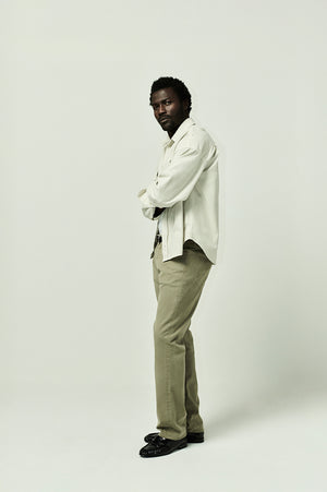 Elijah Classic Straight Cashmere Touch in Olive Khaki