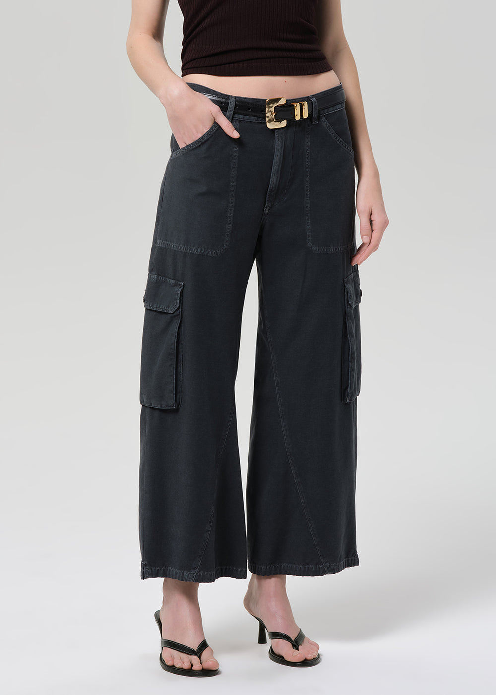 Thassos Twisted Seam Utility Pant Washed Black
