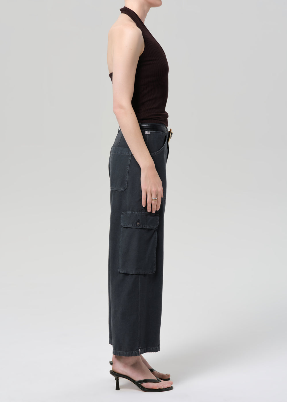 Thassos Twisted Seam Utility Pant Washed Black