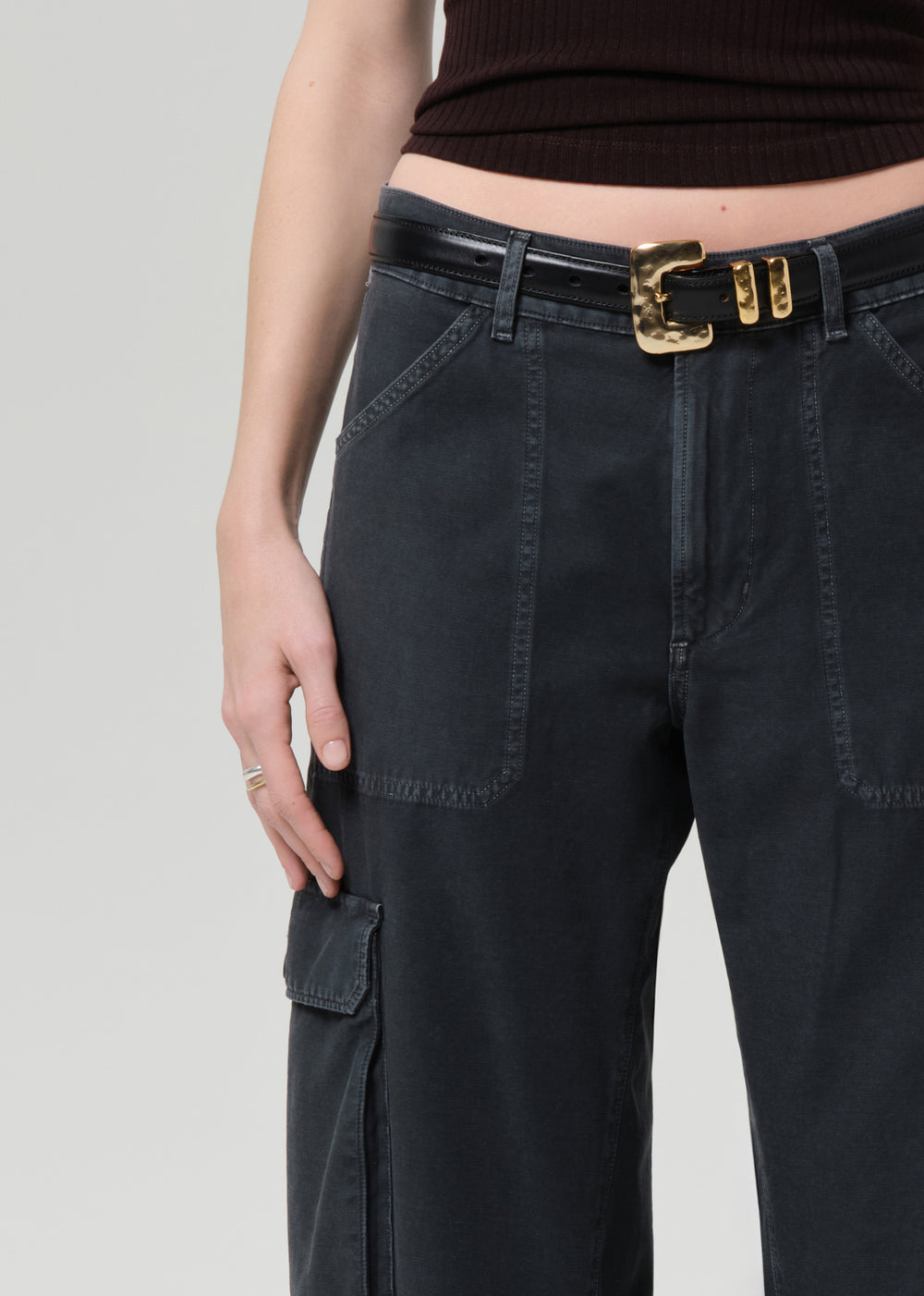 Thassos Twisted Seam Utility Pant Washed Black