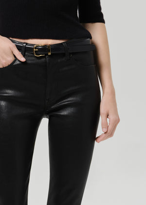 Jenn Straight Leather Pant Black