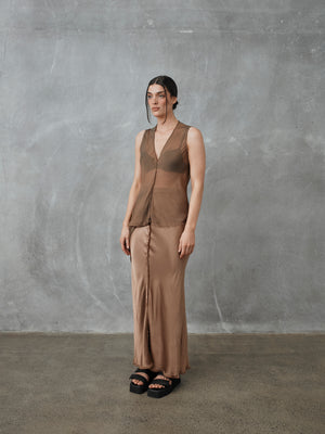 Josie Top Silk Chiffon Caramel