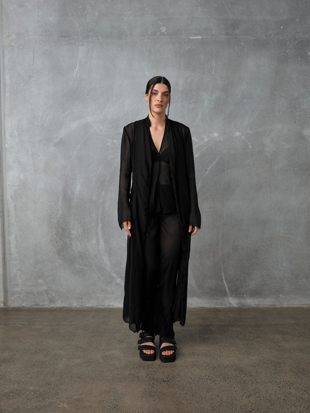 Short Milano Pants Silk Chiffon Black