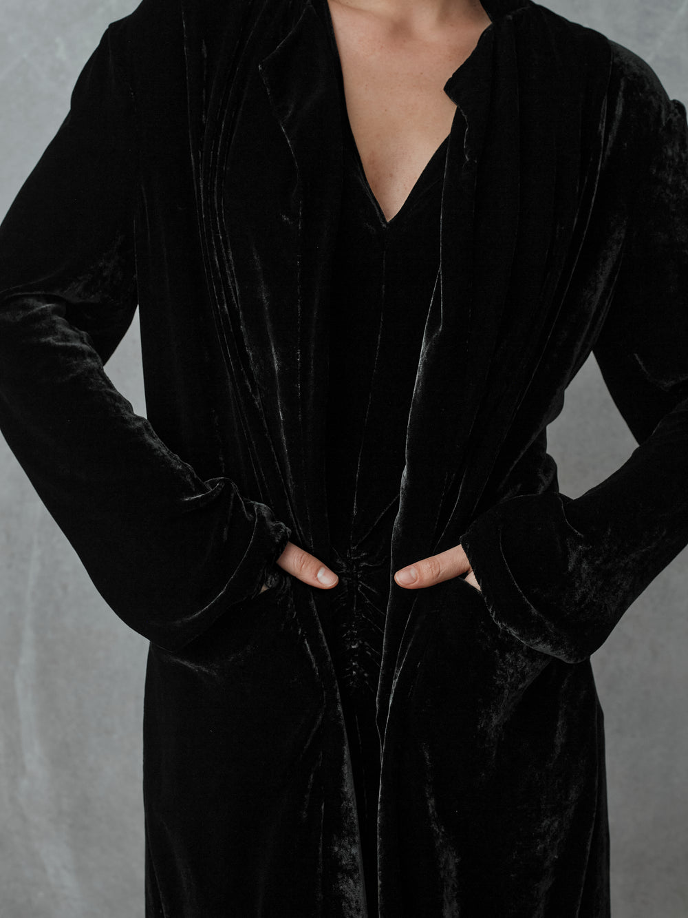 Monaco Coat Velvet Black