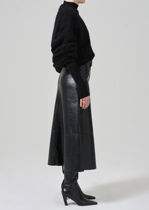Cassia Leather Skirt Black