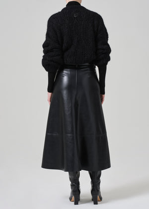 Cassia Leather Skirt Black