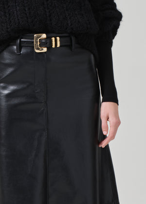Cassia Leather Skirt Black