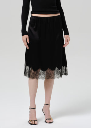 Lace Trimmed Skirt Black