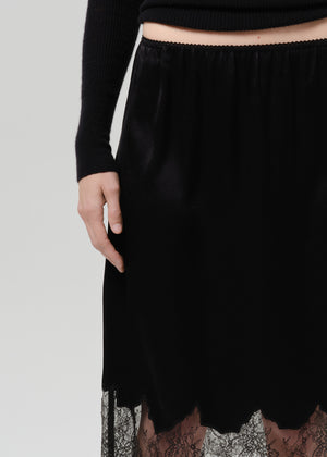 Lace Trimmed Skirt Black