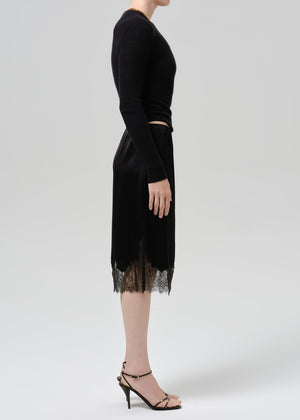 Lace Trimmed Skirt Black