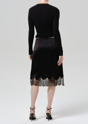 Lace Trimmed Skirt Black