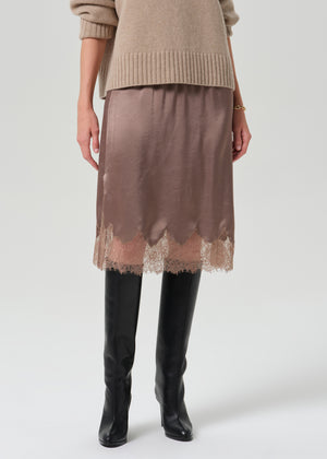 Lace Trimmed Skirt Cocoa