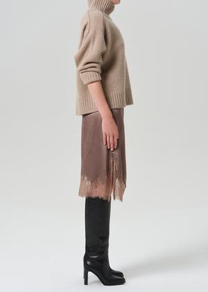 Lace Trimmed Skirt Cocoa